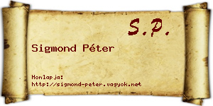 Sigmond Péter névjegykártya
