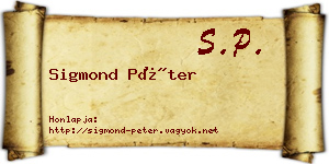Sigmond Péter névjegykártya